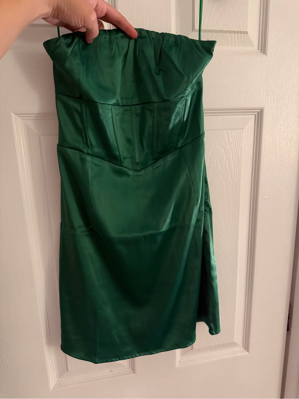 Sky to Moon NWOT Emerald Green Satin Corset Mini Dress
